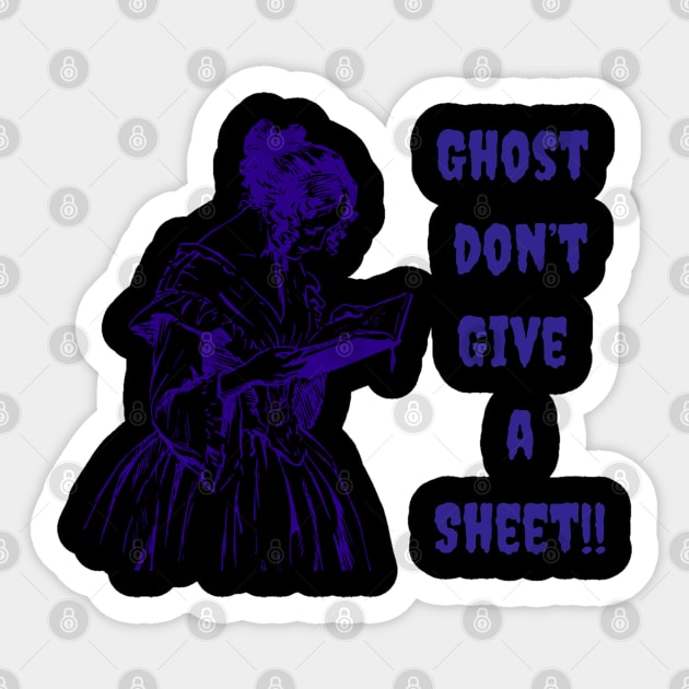 Historic Ghost Halloween Books Tshirt Sticker by Gold Dust Publishing